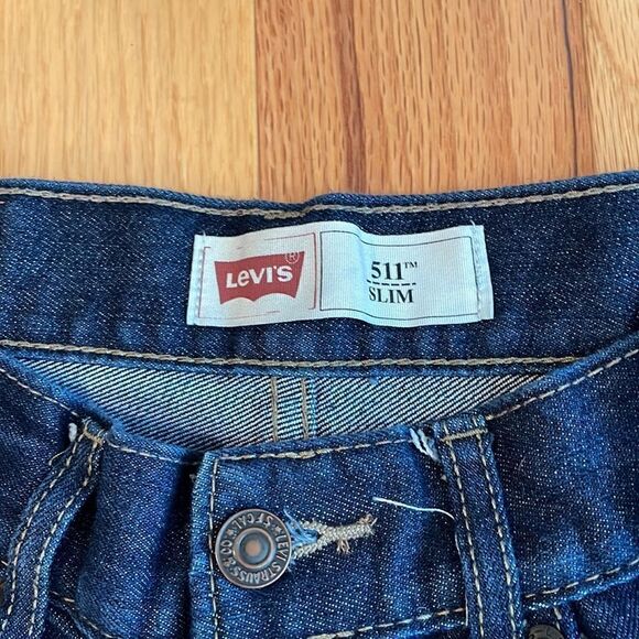 Levi's 511 Slim Dark Wash Blue Jeans 14 Regular - Picture 5 of 7